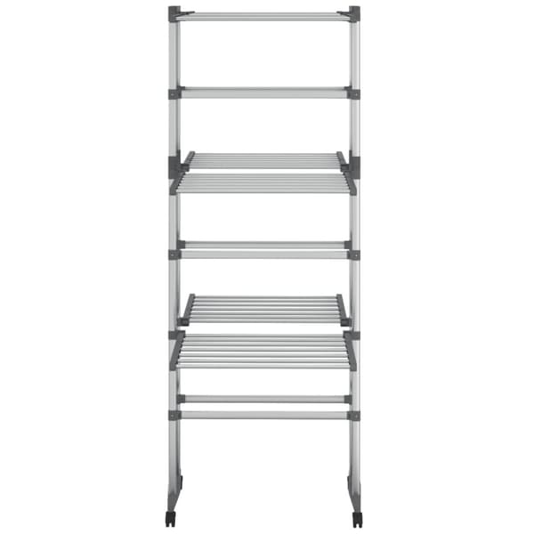 vidaXL tørrestativ 3 niveauer med hjul 60x70x129 cm sølvfarvet -  Tørrestativer