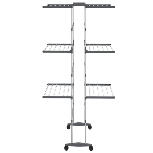vidaXL tørrestativ 3 niveauer med hjul 60x70x129 cm sølvfarvet -  Tørrestativer