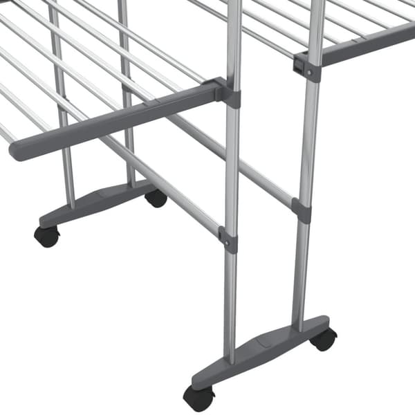 vidaXL tørrestativ 3 niveauer med hjul 60x70x129 cm sølvfarvet -  Tørrestativer