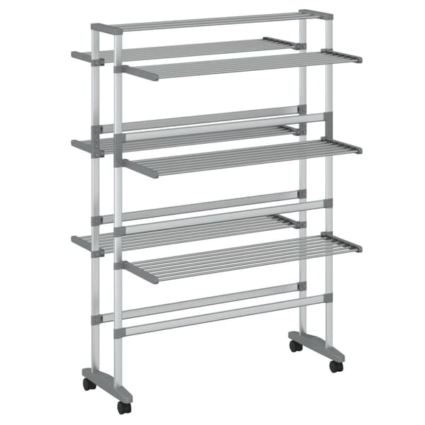 vidaXL Pyykinkuivausteline pyörillä 89x64x129 cm alumiini -  Pyykinkuivaustelineet