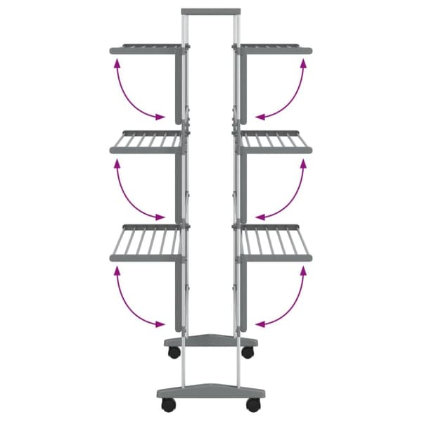 vidaXL Pyykinkuivausteline pyörillä 89x64x129 cm alumiini -  Pyykinkuivaustelineet