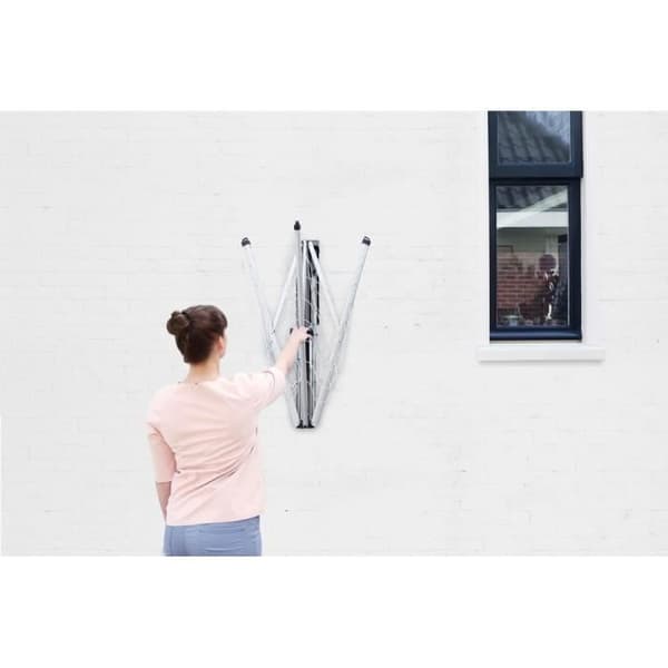 BRABANTIA - Wallfix - Torkställ - 24 m - Med lock - Metallic grå