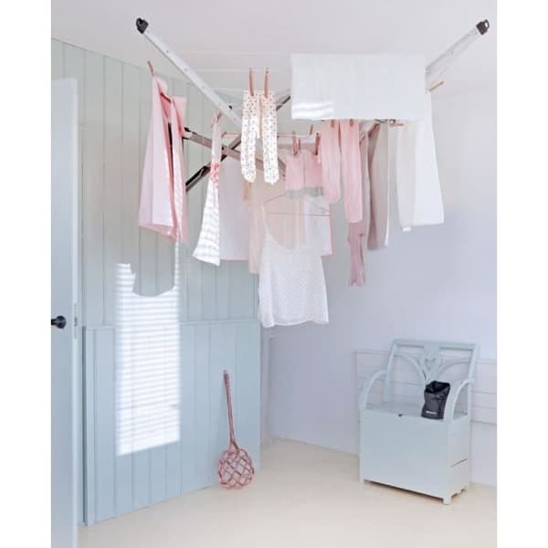BRABANTIA - Wallfix - Torkställ - 24 m - Med lock - Metallic grå