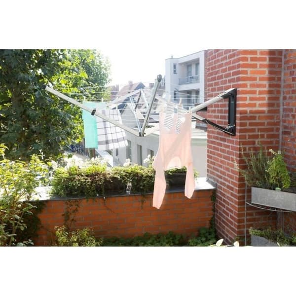 BRABANTIA - Wallfix - Torkställ - 24 m - Med lock - Metallic grå