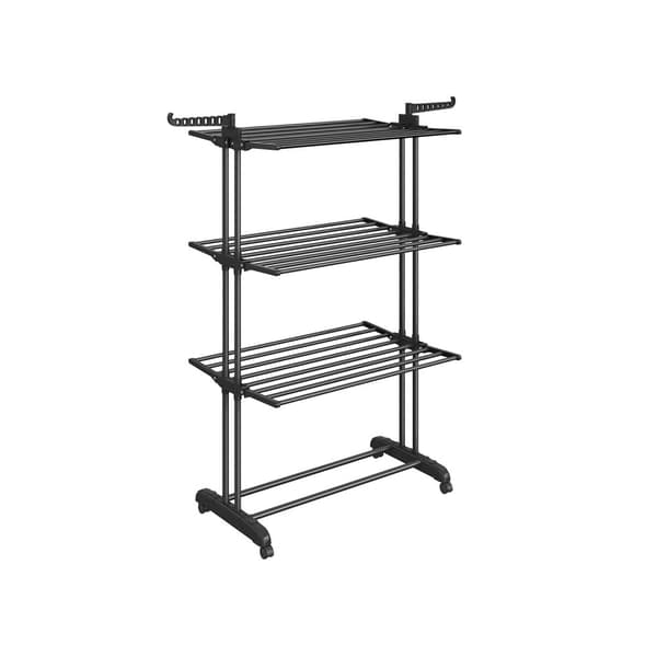 Disende rack - 4 niveauer - sammenfoldelige vinger - grå hjul
