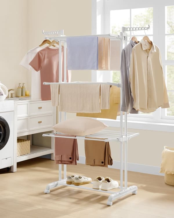 Disende rack - med 4 niveauer og hjul - Wolkwit