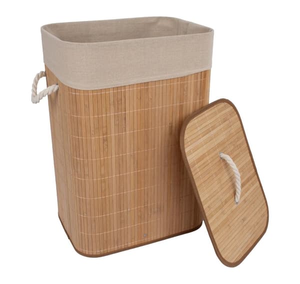 Pyykkikori MAX BAMBOO 40x30xH57cm, kannellinen