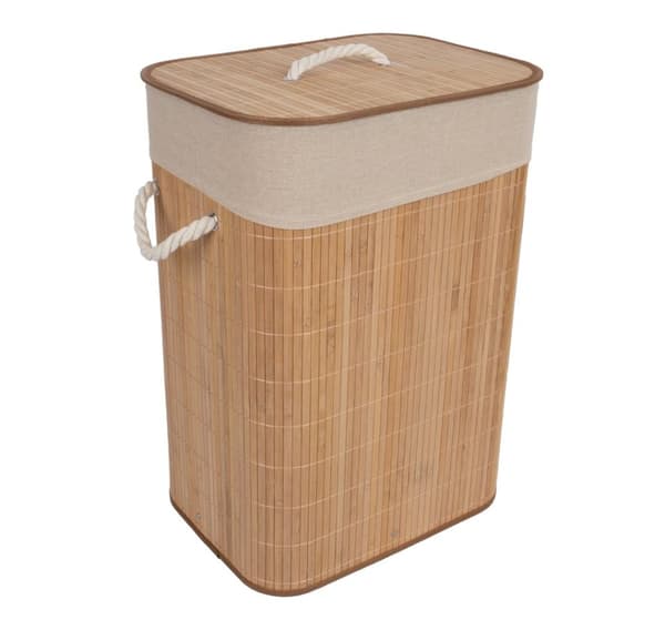 Pyykkikori MAX BAMBOO 40x30xH57cm, kannellinen