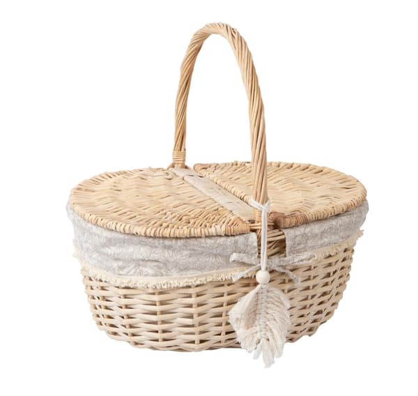 Picnickurv WILLI TASSEL 40x32xH17/40cm