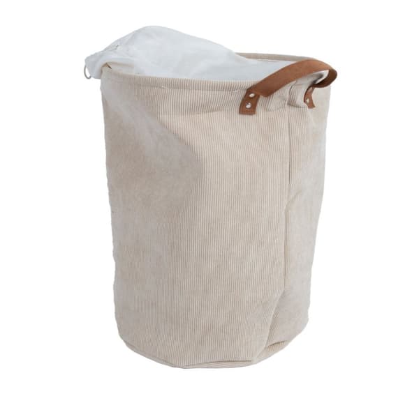 Vasketøjskurv LIDO LEO D38xH48cm, beige