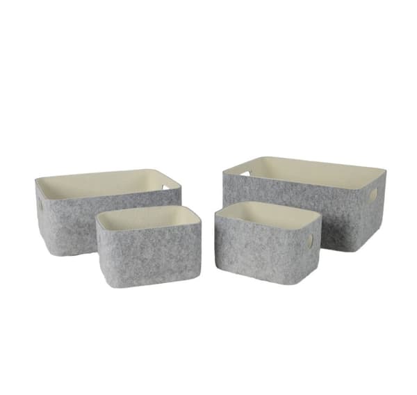 Æske LIDA FILT 36x27xH16cm, lysegrå filt