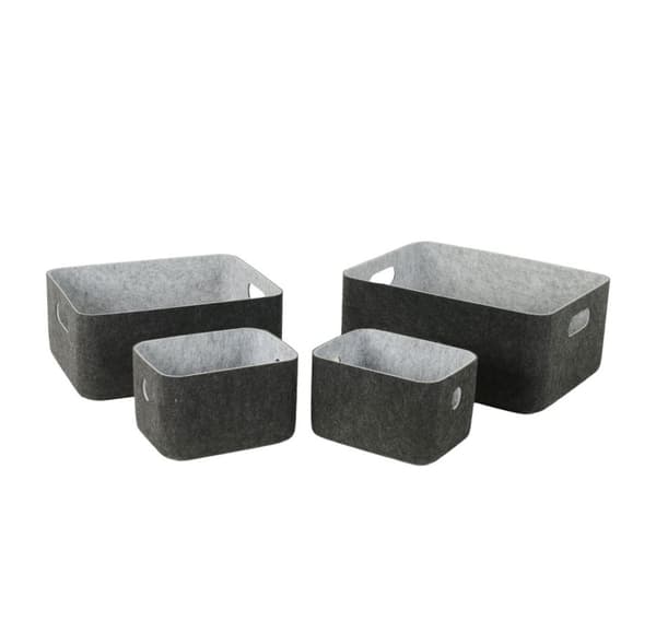 Box LIDA FILT 36x27xH16cm, mörkgrå filt