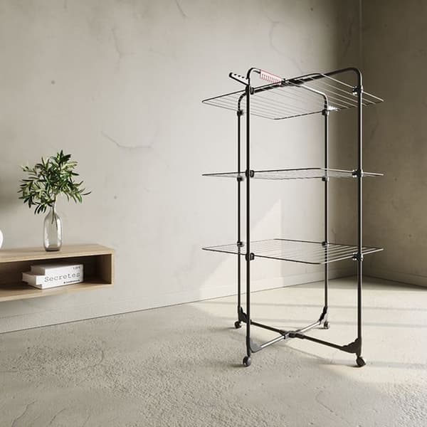 Vileda Mixer 3 Ultimate torktumlare, vertikal torkställning, 30m torkyta, svart