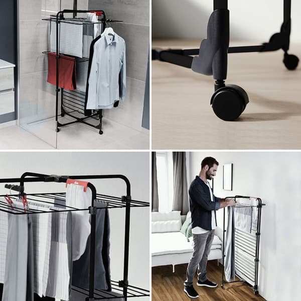 Vileda Mixer 3 Ultimate torktumlare, vertikal torkställning, 30m torkyta, svart