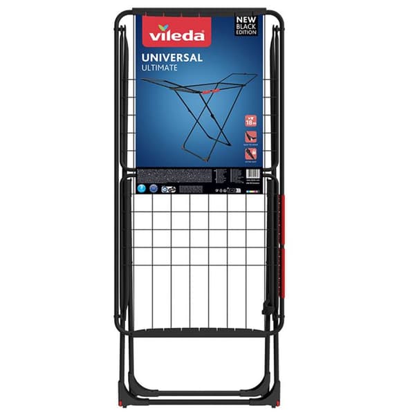 Vileda Universal Ultimate torktumlare, torkställning, 18m torkyta, svart