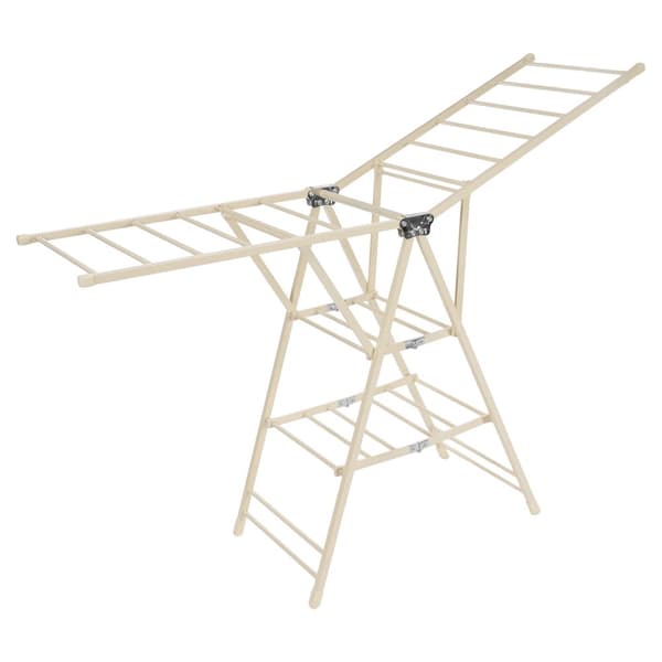 Folding Clothes Drying Rack, Justerbar Højde 102,5-144,5 cm, Stærk Belastningsevne 80 kg,lys gul