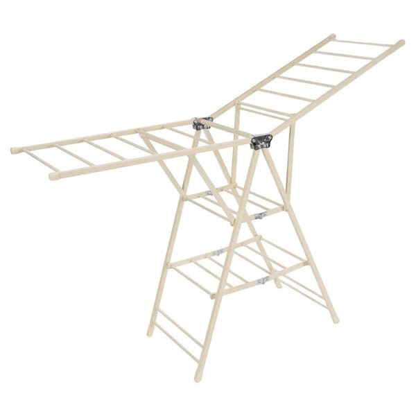 Folding Clothes Drying Rack, Justerbar Højde 102,5-144,5 cm, Stærk Belastningsevne 80 kg,lys gul