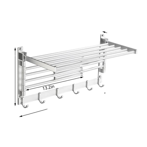 Væghængt Svingende Håndklædeholder, Space Aluminium, 20 kg Belastningsevne,Sølv