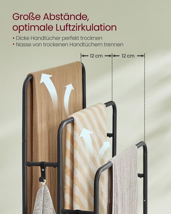 Pyyhepidike, seisova, pyyheteline 3 tangolla, 70 x 30 x 100 cm, pilvenvalkoinen-naturbeige.