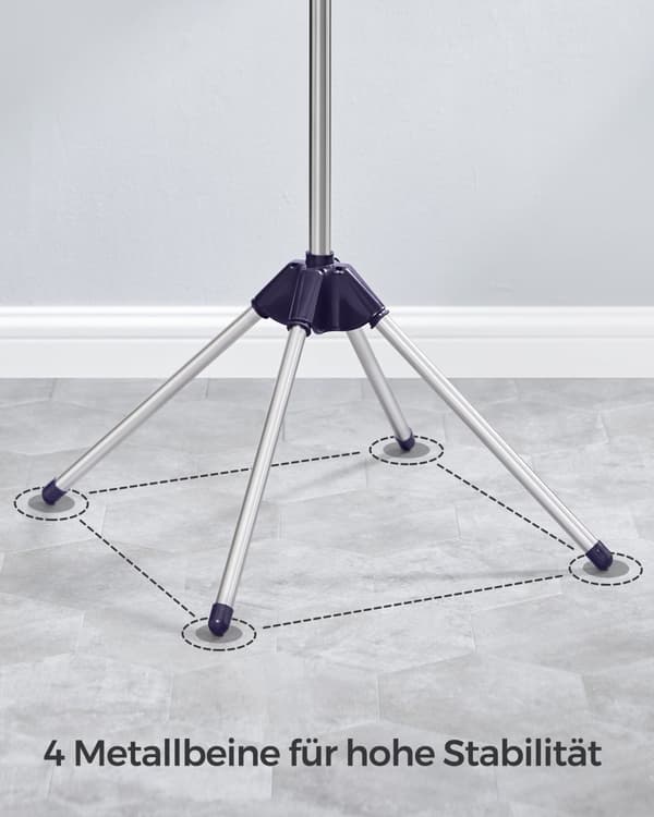 Tvättställning, SONGMICS, 65x65x150 cm, Blå-Silver.