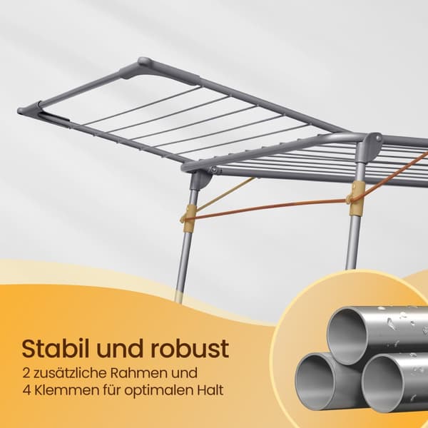 Tøjstativ - sammenfoldelig vingtørrer, rumbesparende design