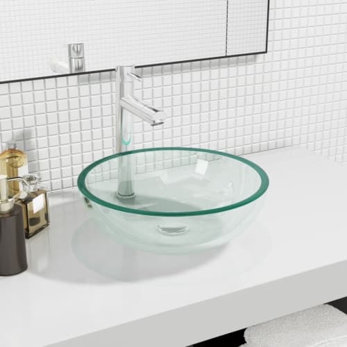 Handfat härdat glas 35x12 cm transparent