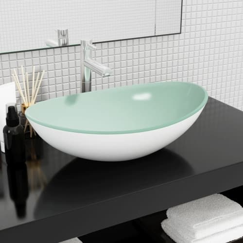 Handfat härdat glas 54,5x35x15,5 cm vit