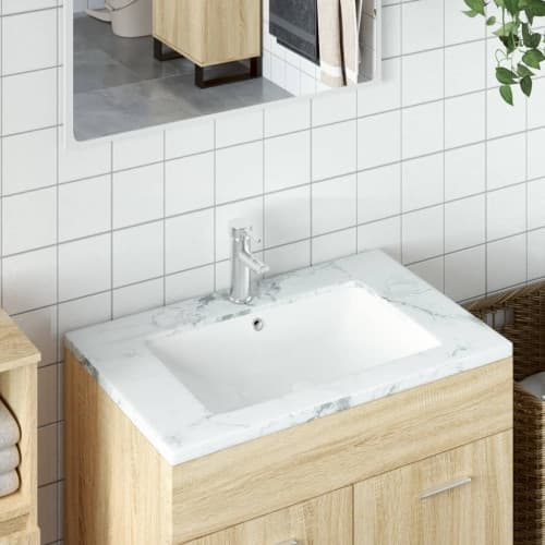 Handfat vit 55,5x37,5x19 cm rektangulär keramik