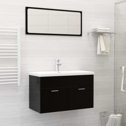 Inbyggt handfat med blandare 81x39x18 cm keramik vit
