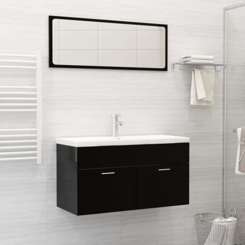 Inbyggt handfat med blandare 91x39x18 cm keramik vit