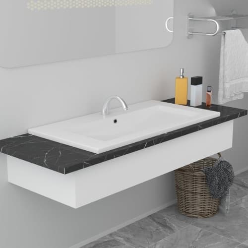 Inbyggt handfat 81x39,5x18,5 cm keramik vit
