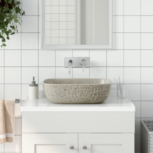 Handfat grå rektangulär 48x37,5x13,5 cm keramik