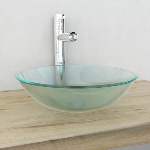 Handfat i härdat glas 42 cm frostat