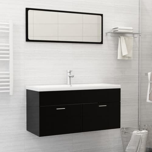 Inbyggt handfat med blandare 101x39x18 cm keramik vit