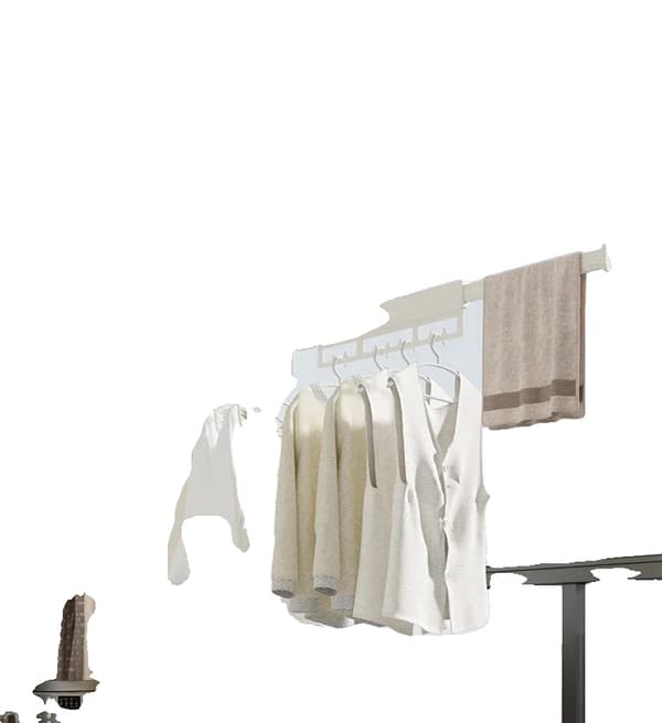 Foldbar Tørrestativ, Rustfrit Stål, Udtrækkeligt Design,Hvid C