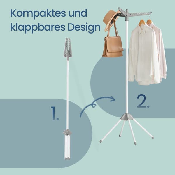 Droogrek, standdroger, 3 roterende armen voor kleerhangers
