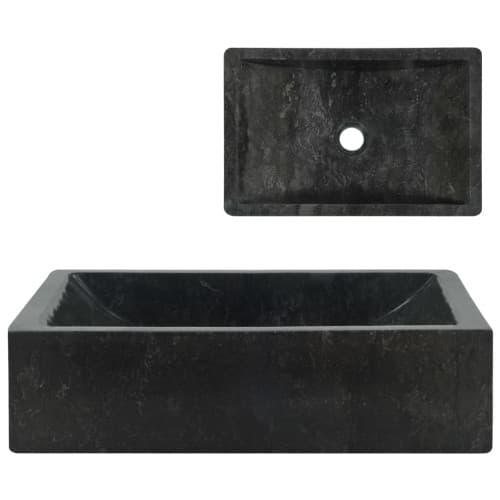 Handfat 45x30x12 cm marmor svart högglans