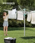 Pikkukuva 2 / 6: Vaatetanko, SONGMICS LLR302E01, 170x170x121-183 cm, Hopea-Vihreä