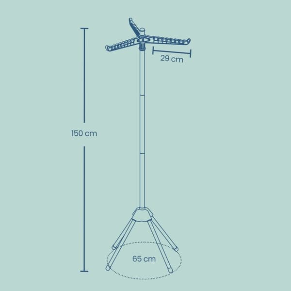 Pyykkiteline, SONGMICS, 65x65x150 cm, Harmaa
