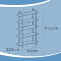 Miniatyrbillede 5 af 5: Bogreol, VASAGLE LLS055B02, 33,5x105x177,5 cm, Sort