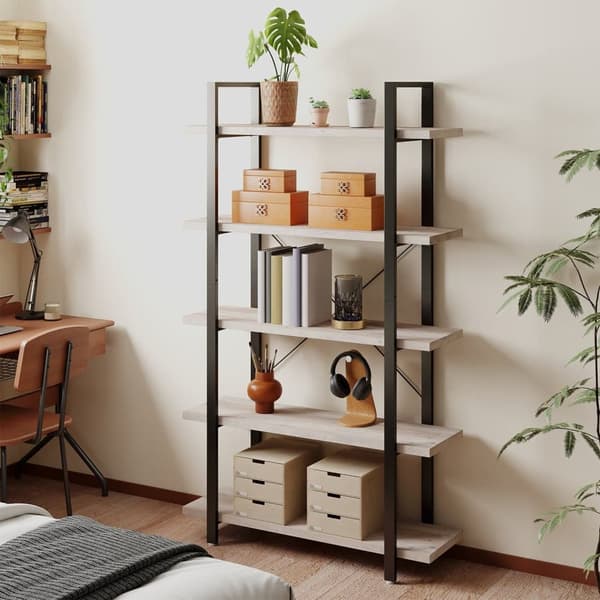 Bogreol, VASAGLE LLS055B02, 33,5x105x177,5 cm, Sort