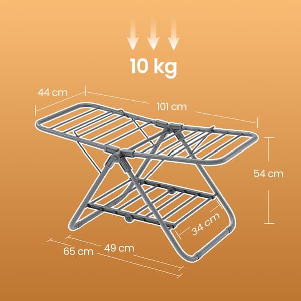 Kuivausrumpu, SONGMICS, 44x101x54 cm, Harmaa