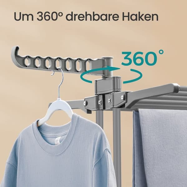 Vaateripustin, 63,5x128x173 cm, Harmaa