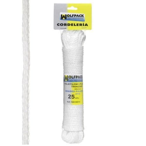 Vitt flätat rep i plast (25 nystan