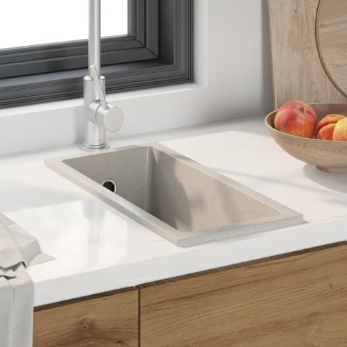 Köksdiskho med överfullshål beige granit