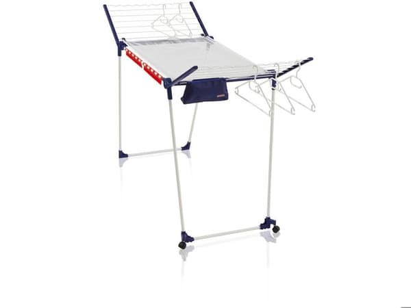 Torkställning Leifheit Pegasus 200 Solid Deluxe Mobile 81517, torkställning på hjul med 20m torkyta, 5 klämmor, vit