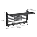 Miniatyrbillede 2 af 2: Væghængt Håndklædeholder, Foldbart Design, Rum Aluminium Konstruktion,Sort