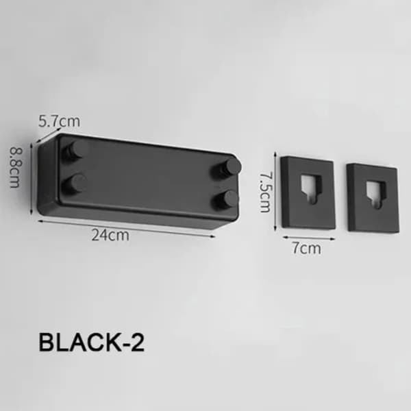 Retractable Tøjline, Væghængt, Justerbar Snor, Polyester Materiale,SORT