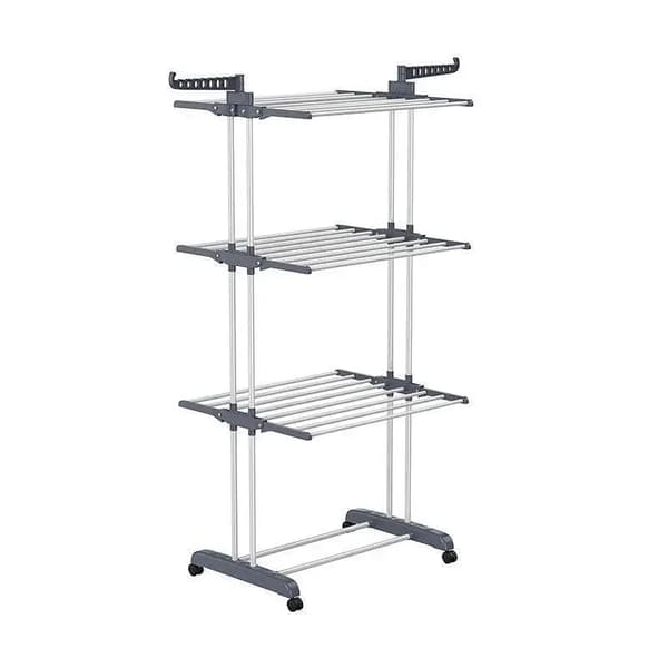 Tørrerack, Foldbart Design, Justerbar Højde,Grå