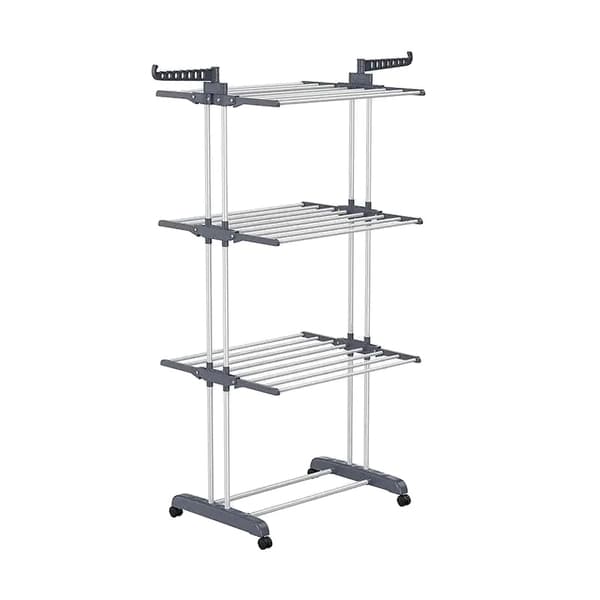 Tørrerack, Foldbart Design, Justerbar Højde,Grå